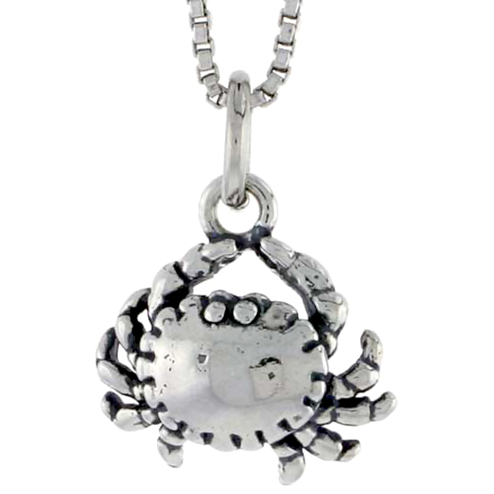 STERLING SILVER CRAB CHARM 1/2 INCH TALL