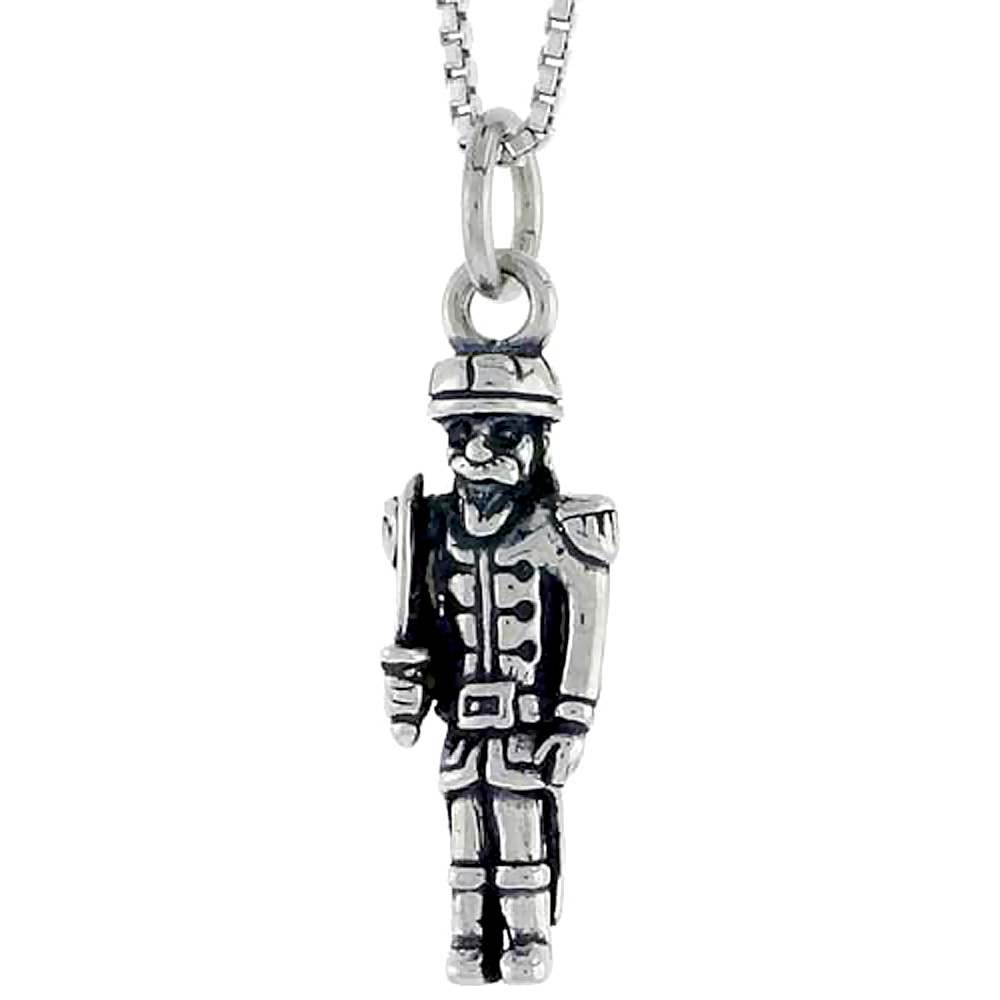 STERLING SILVER SOLDIER CHARM 7/8 INCH TALL