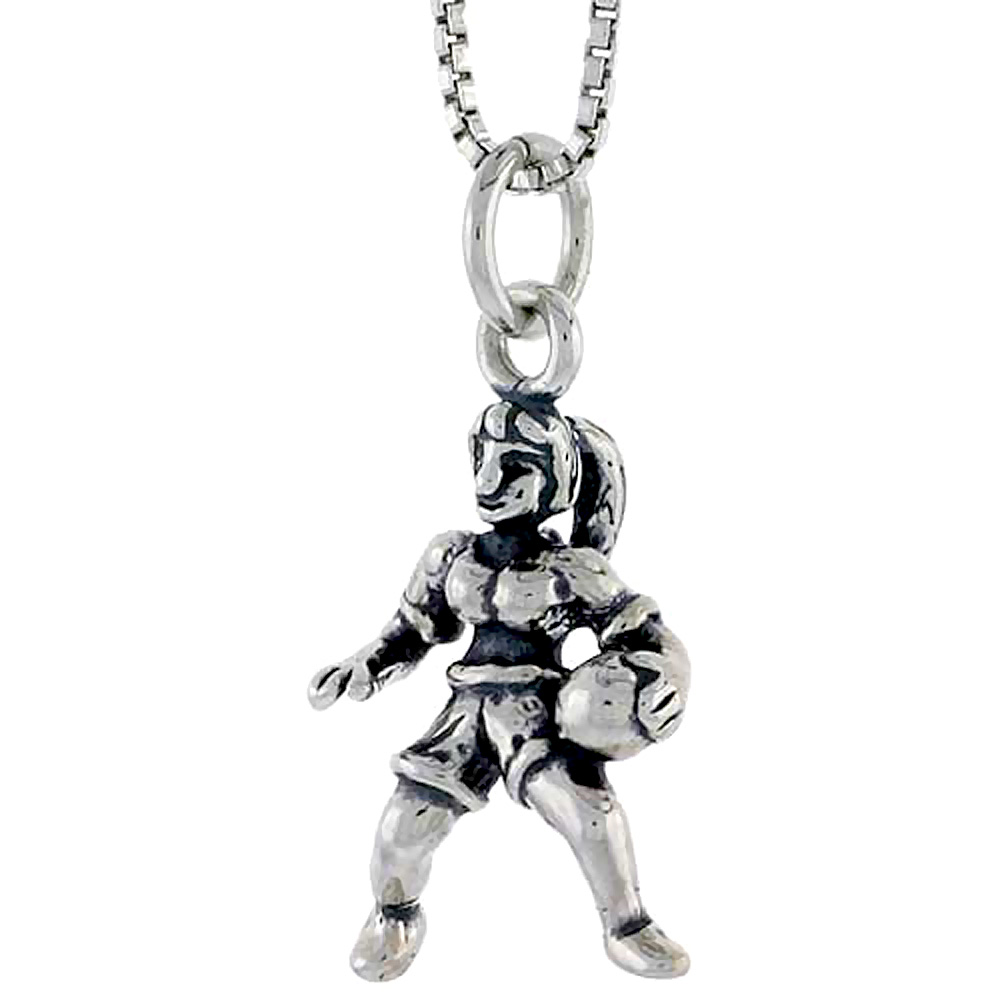 STERLING SILVER BASKETBALL PLAYER CHARM 3/4 INCH TALL