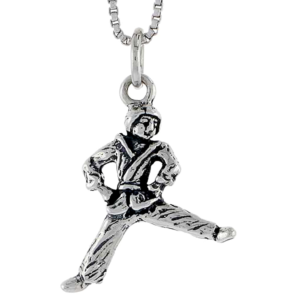 STERLING SILVER KUNG FU EXHIBITIONIST CHARM 3/4 INCH TALL