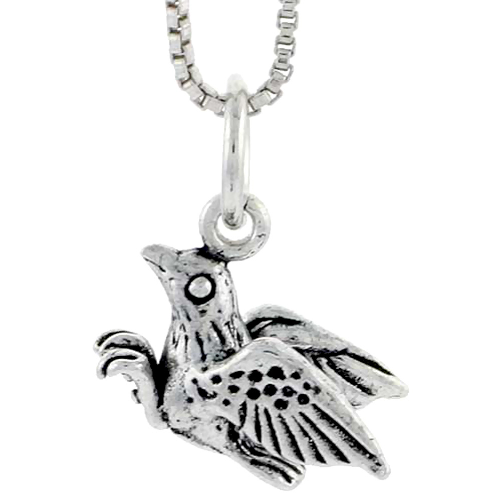 STERLING SILVER BIRD CHARM 1/2 INCH TALL