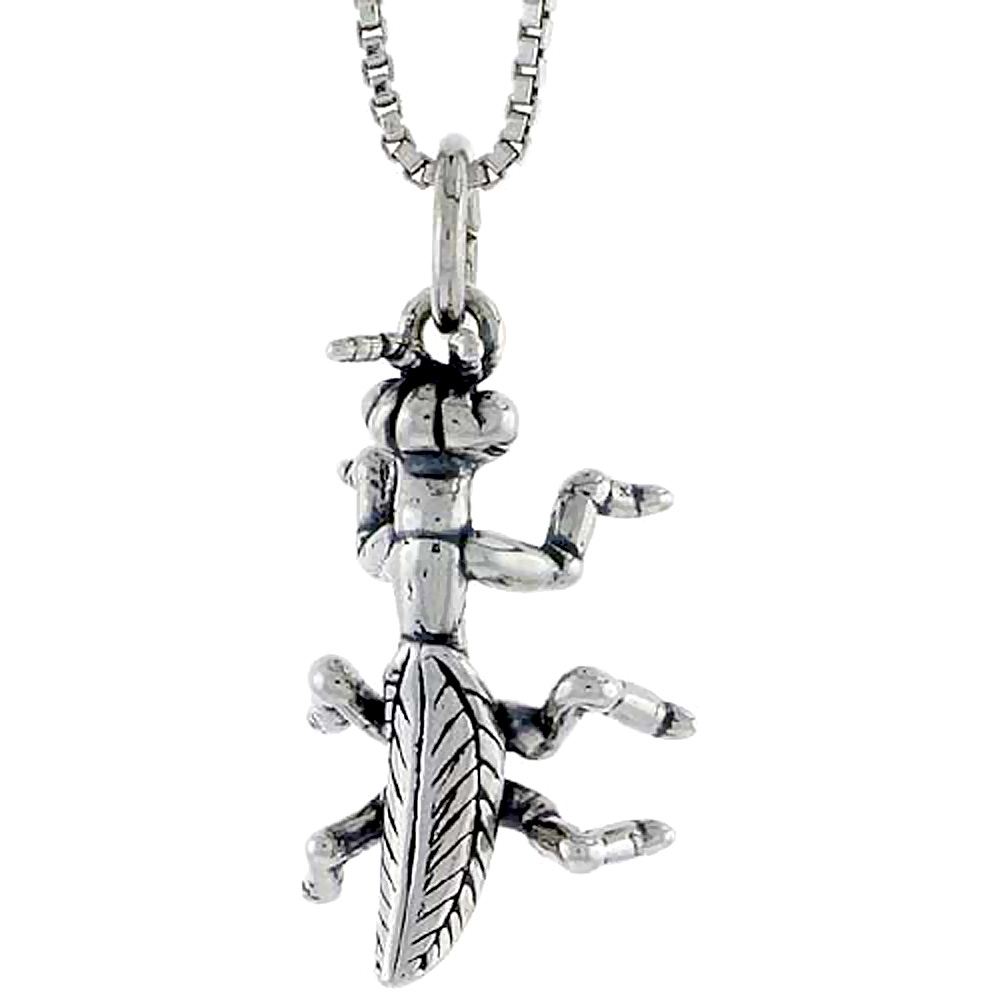 STERLING SILVER MANTIS CHARM 3/4 INCH TALL