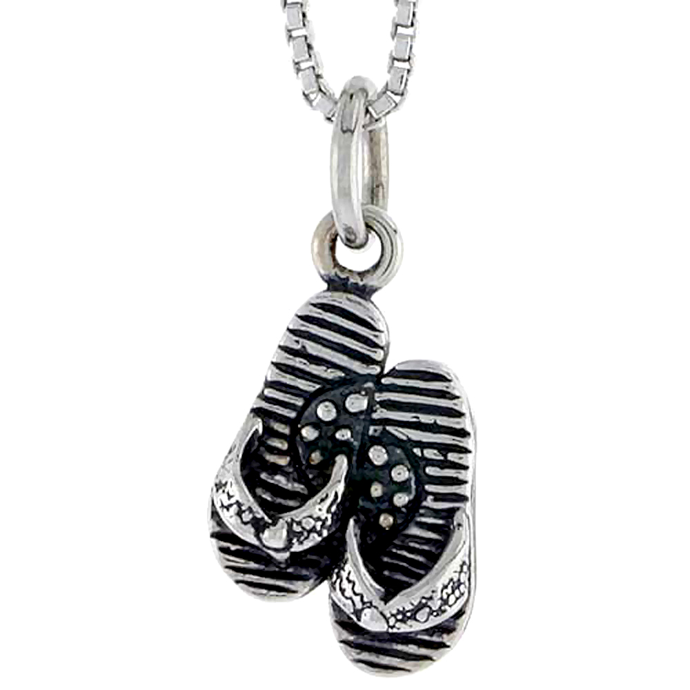 STERLING SILVER FLIP FLOP CHARM 1/2 INCH TALL