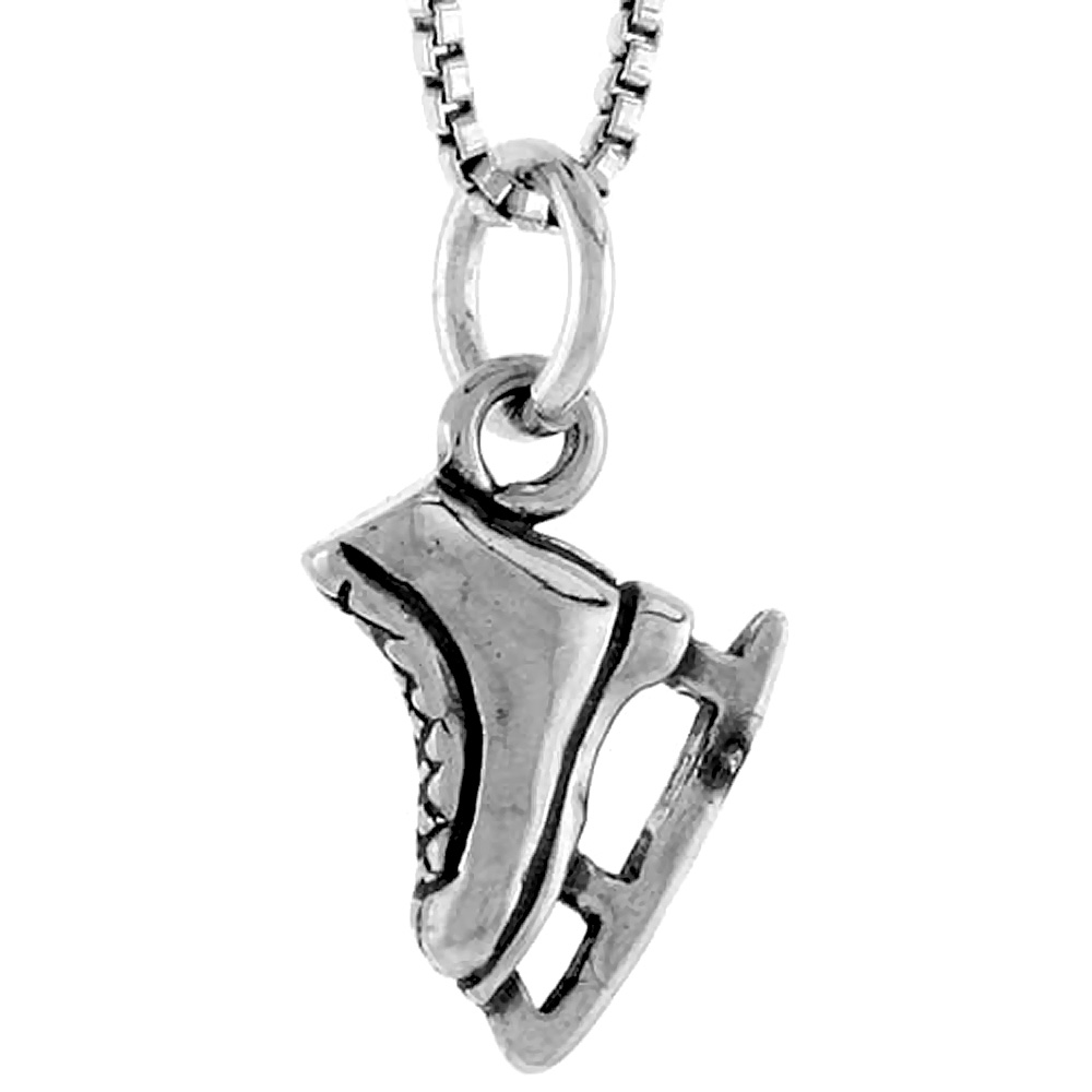 STERLING SILVER ICE SKATING SHOE CHARM 1/2 INCH TALL