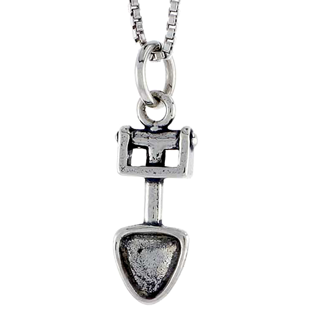 STERLING SILVER SHOVEL CHARM 5/8 INCH TALL