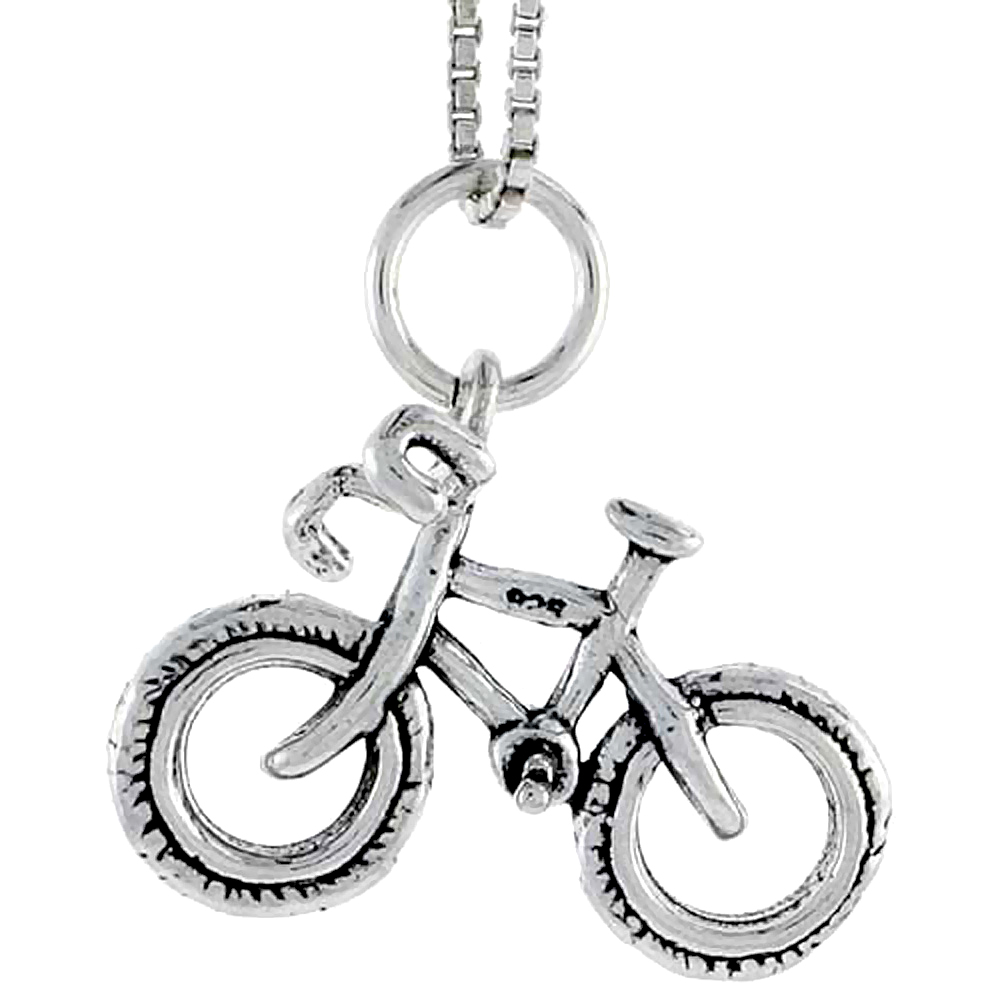 STERLING SILVER STREET BICYCLE CHARM 1/2 INCH TALL