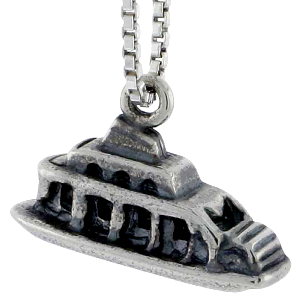 STERLING SILVER MISSISSIPPI RIVERBOAT CHARM 5/16 INCH TALL