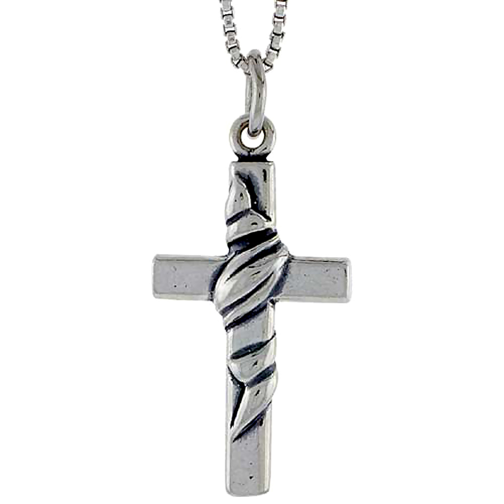STERLING SILVER CROSS CHARM 1 INCH TALL