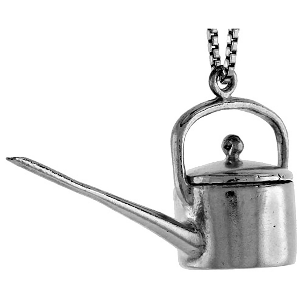 STERLING SILVER WATERING CAN CHARM 3/4 INCH TALL