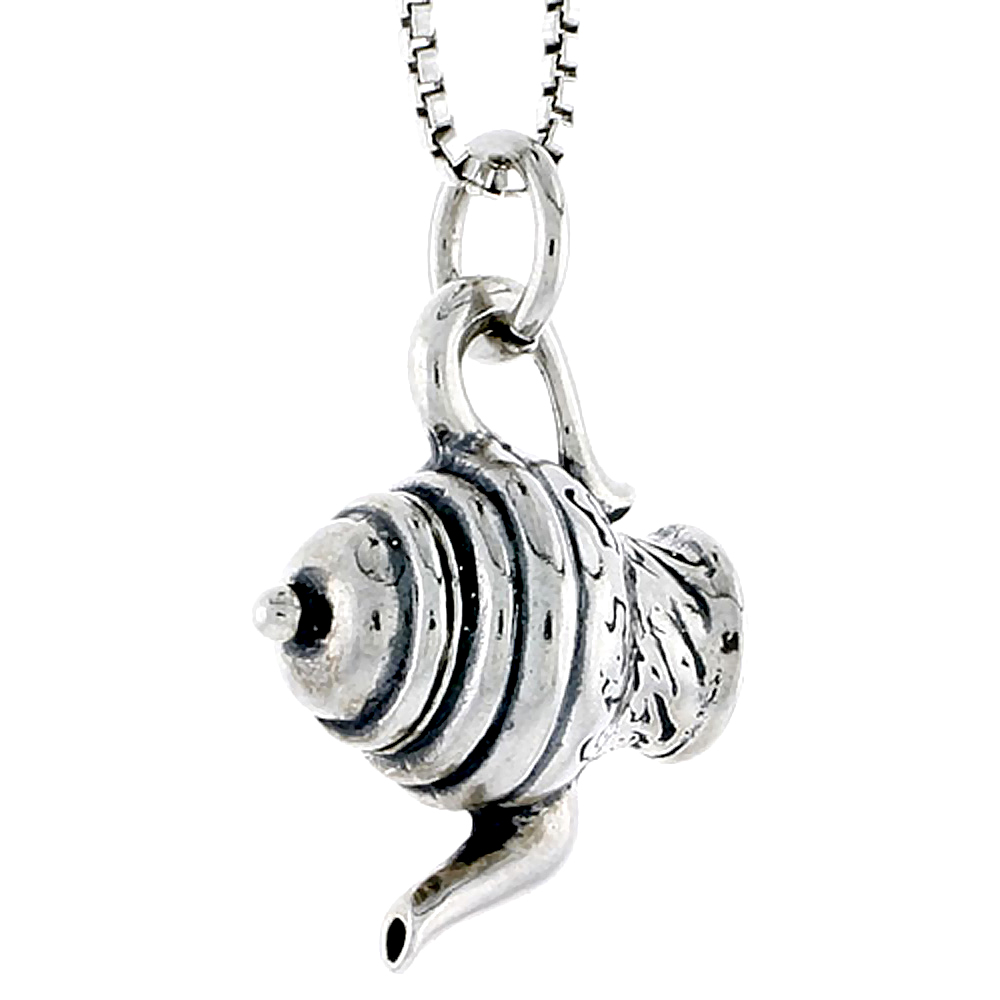 STERLING SILVER VICTORIAN TEAPOT CHARM 3/4 INCH TALL