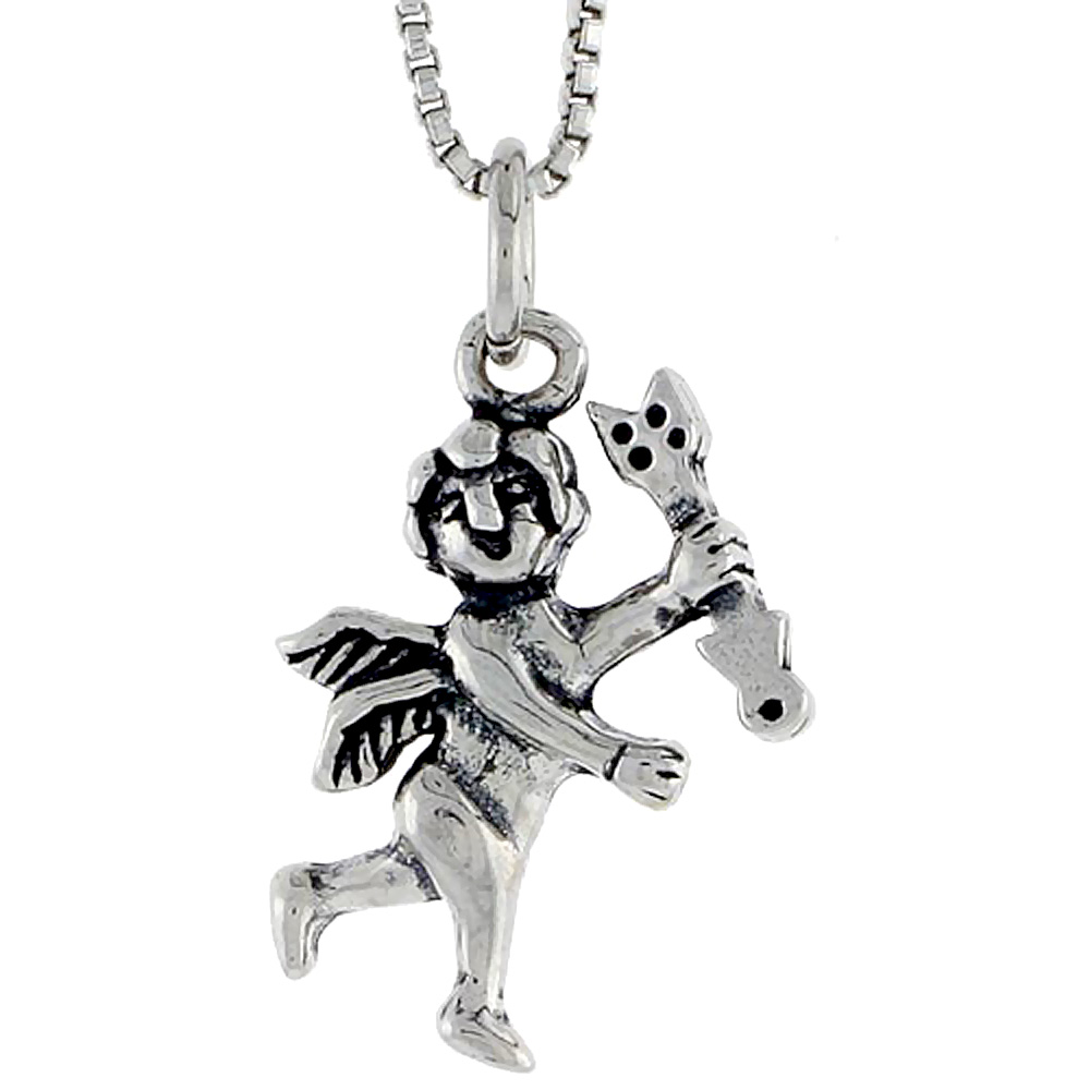 STERLING SILVER CUPID CHARM 3/4 INCH TALL