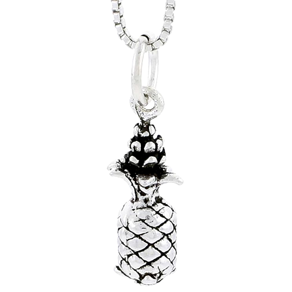 STERLING SILVER PINEAPPLE CHARM 5/8 INCH TALL