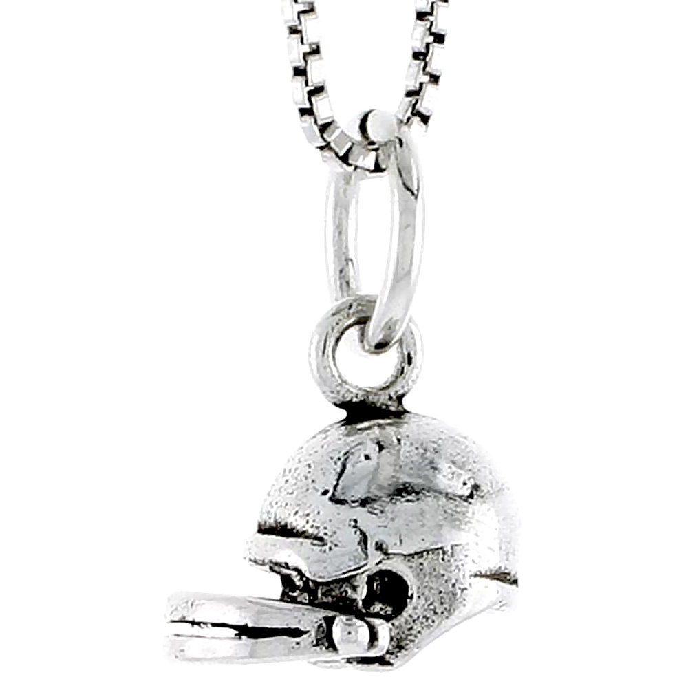 STERLING SILVER FOOTBALL HELMET CHARM 5/16 INCH TALL