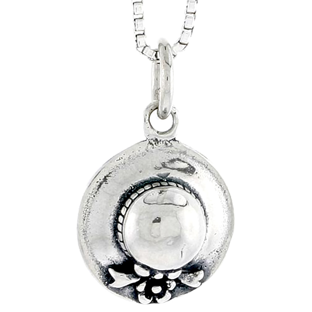 STERLING SILVER VICTORIAN HAT CHARM 1/2 INCH TALL