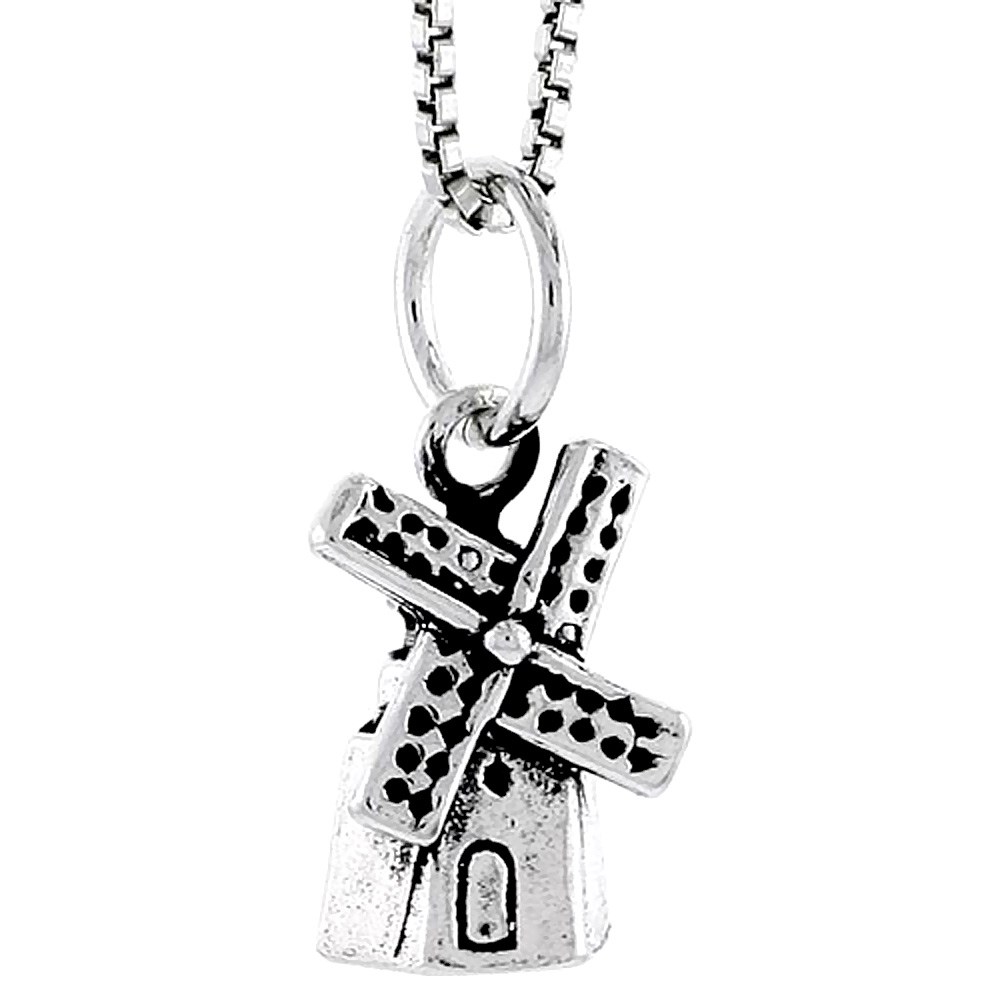 STERLING SILVER WINDMILL CHARM 1/2 INCH TALL