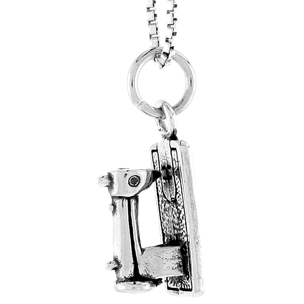 STERLING SILVER SEWING MACHINE CHARM 1/2 INCH TALL