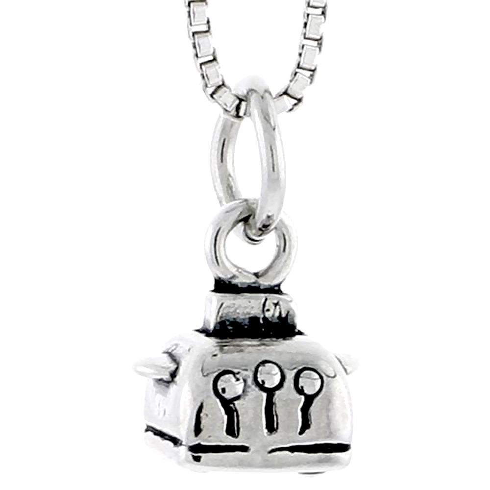 STERLING SILVER TOASTER CHARM 5/16 INCH TALL