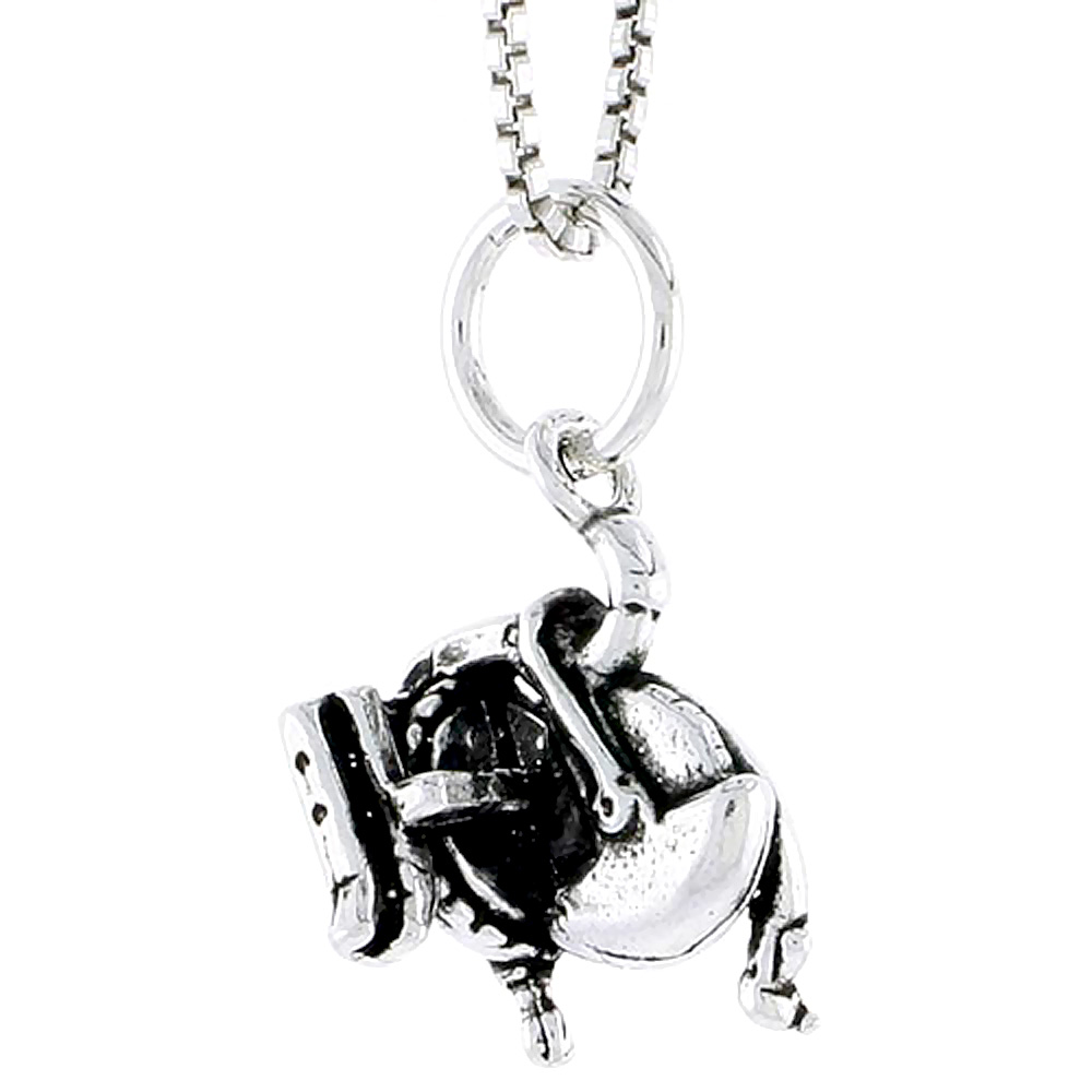 STERLING SILVER MITER SAW CHARM 1/2 INCH TALL