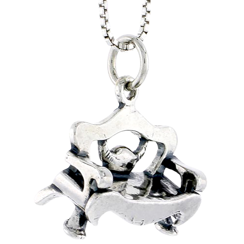 STERLING SILVER PARK BENCH CHARM 1/2 INCH TALL