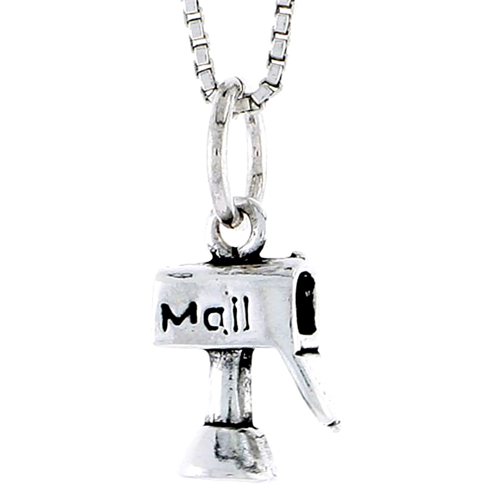 STERLING SILVER MAILBOX CHARM 1/2 INCH TALL