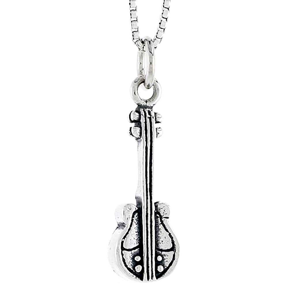 STERLING SILVER VIOLIN CHARM 3/4 INCH TALL
