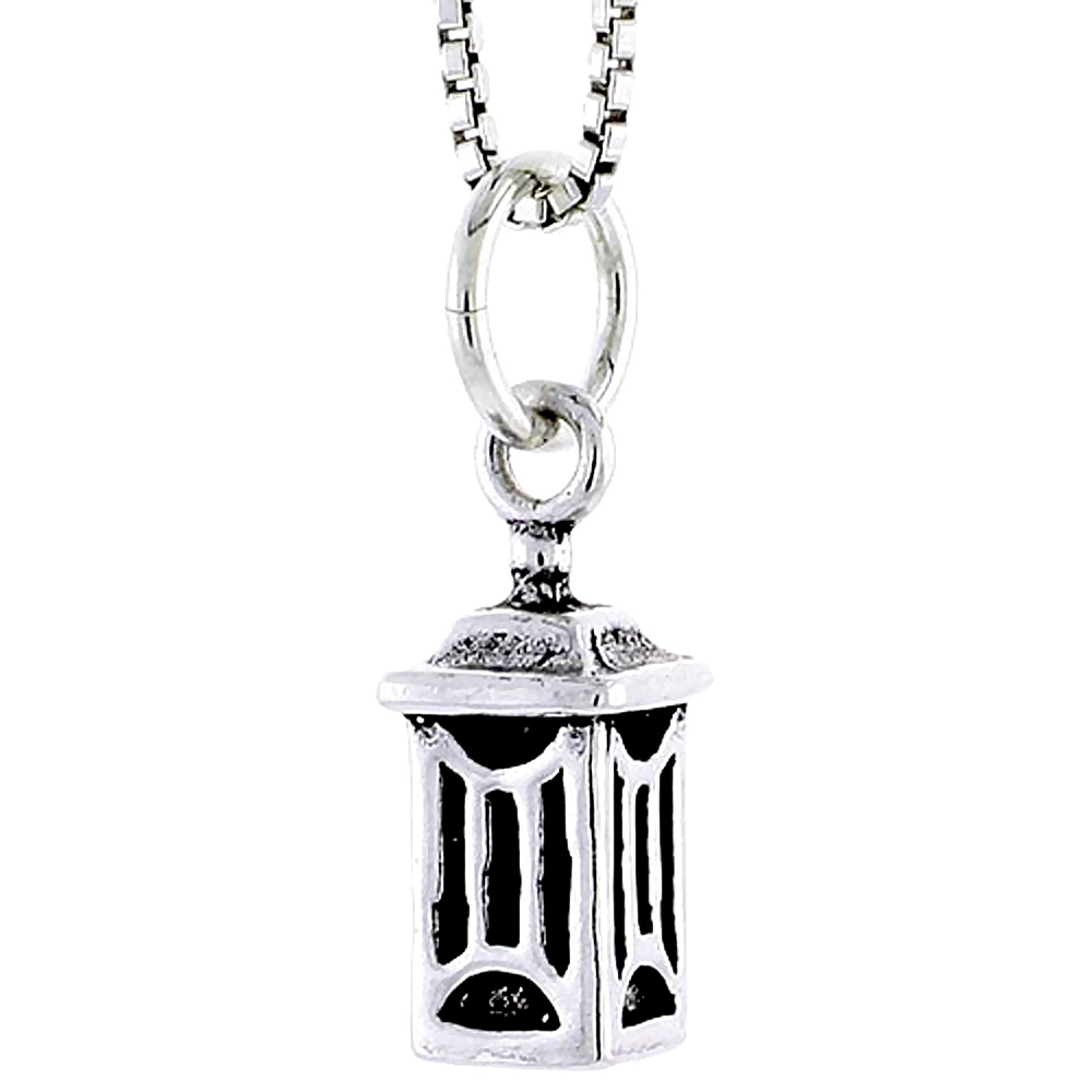 STERLING SILVER JAPANESE LANTERN CHARM 1/2 INCH TALL