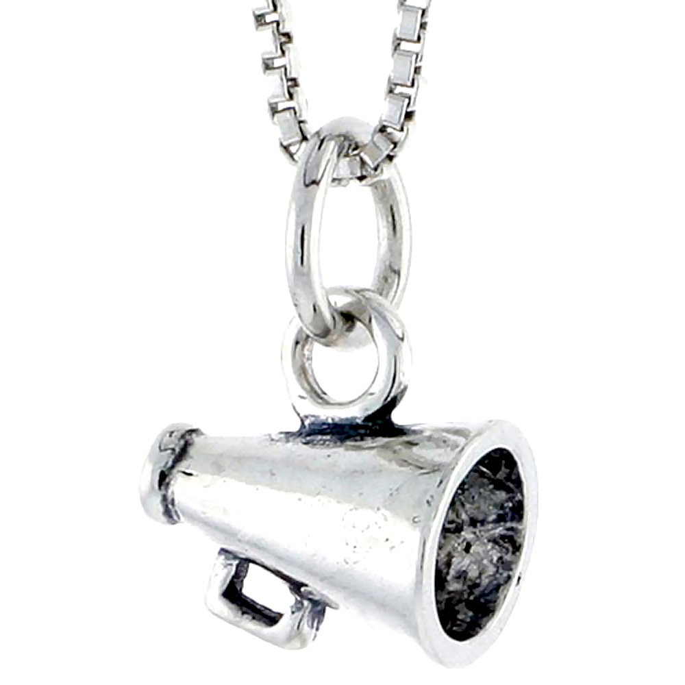 STERLING SILVER MEGAPHONE CHARM 1/2 INCH WIDE
