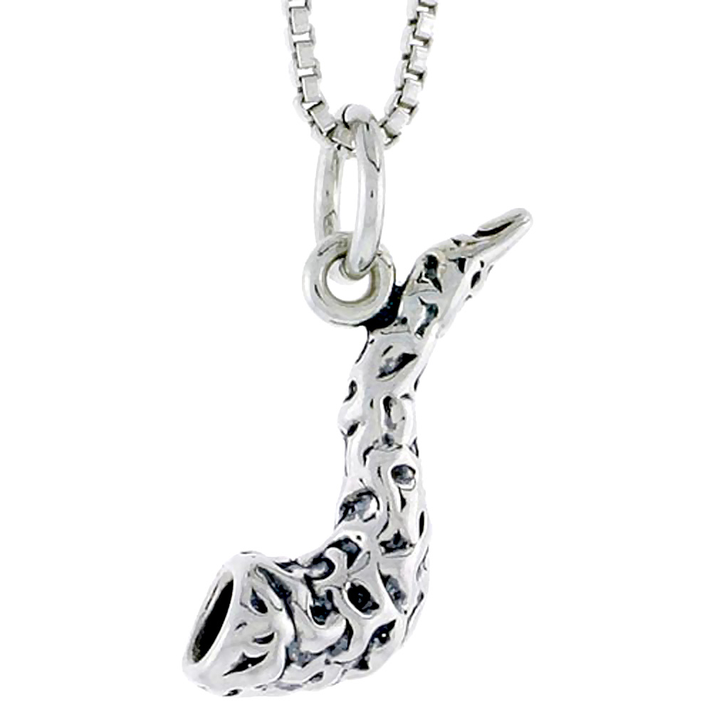 STERLING SILVER HORN CHARM 3/4 INCH TALL