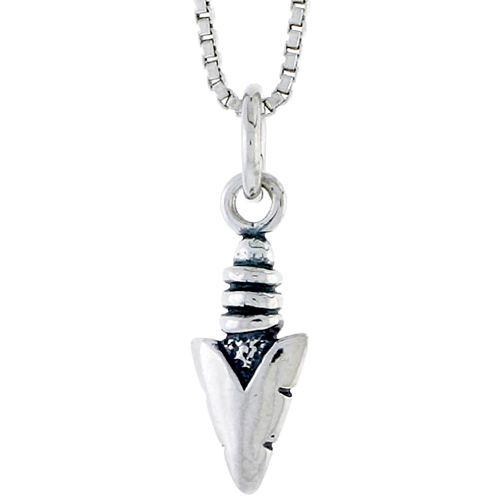 STERLING SILVER ARROWHEAD CHARM 1/2 INCH TALL