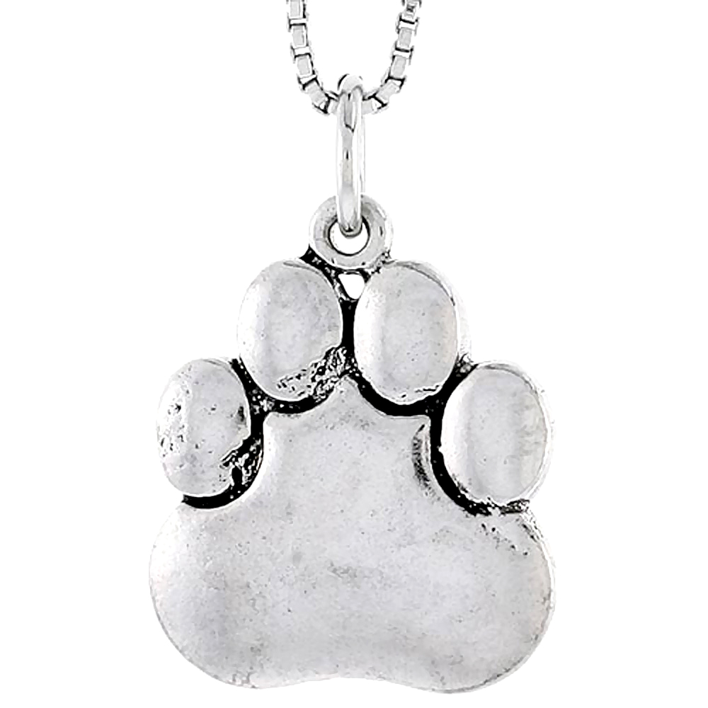 STERLING SILVER BEAR PAW CHARM 3/4 INCH TALL