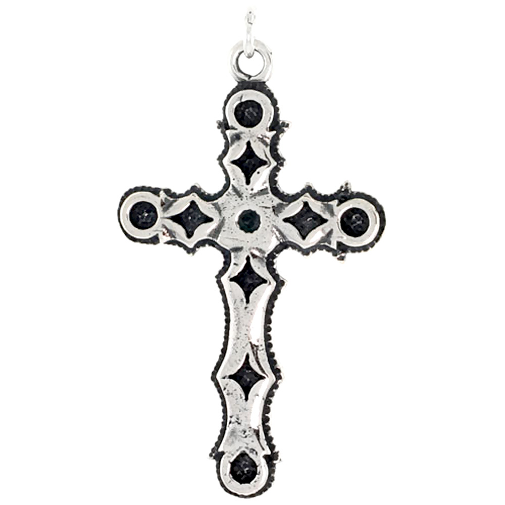 STERLING SILVER LATIN CROSS CHARM 1 1/2 INCH TALL