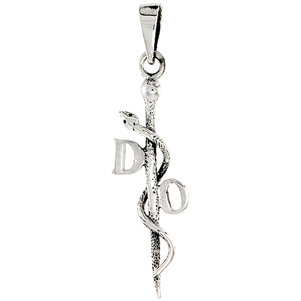 STERLING SILVER DOCTOR OF OSTEOPATHY INSIGNIA CHARM 1 INCH TALL