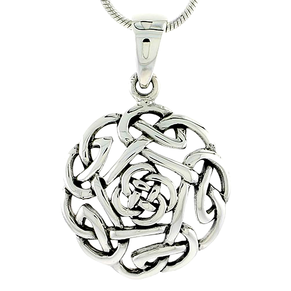 SMALL STERLING SILVER OPEN CUTOUT FATHER CELTIC KNOT CHARM PENDANT WIRTH INFINITY SYMBOL 3/4 INCH