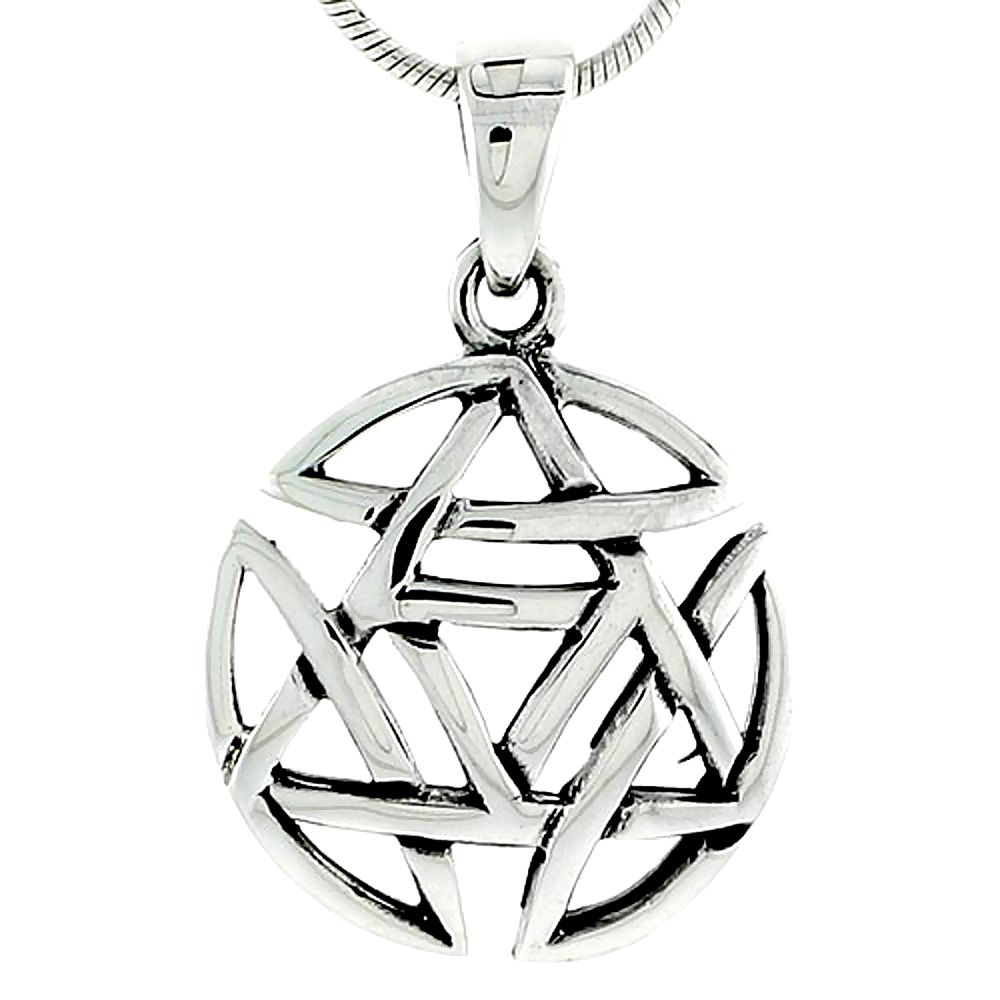 SMALL STERLING SILVER STAR OF DAVID CELTIC KNOT CHARM PENDANT 3/4 INCH