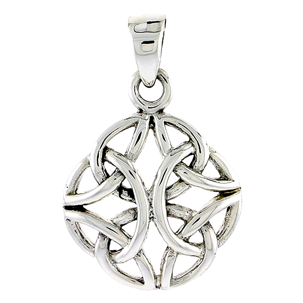SMALL STERLING SILVER CELTIC KNOT CHARM PENDANT 5/8 INCH