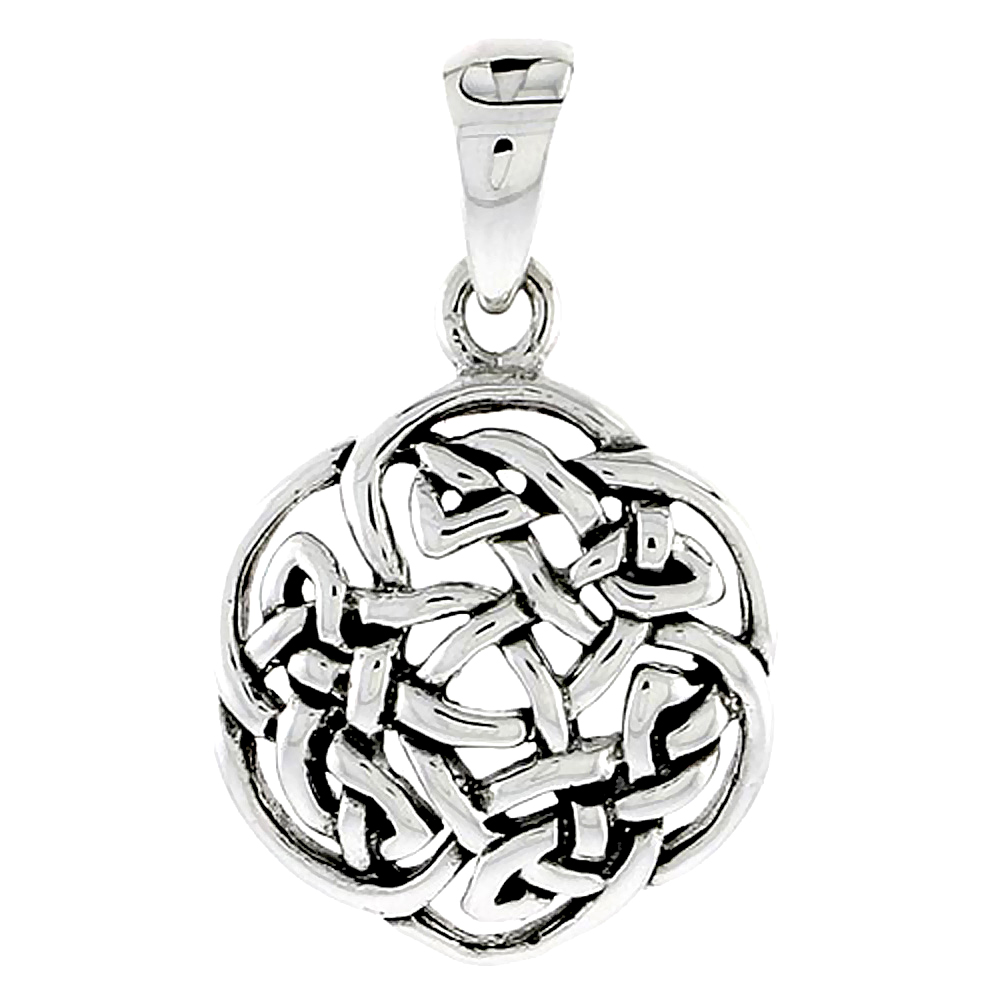 SMALL STERLING SILVER CELTIC KNOT CHARM PENDANT 3/4 INCH