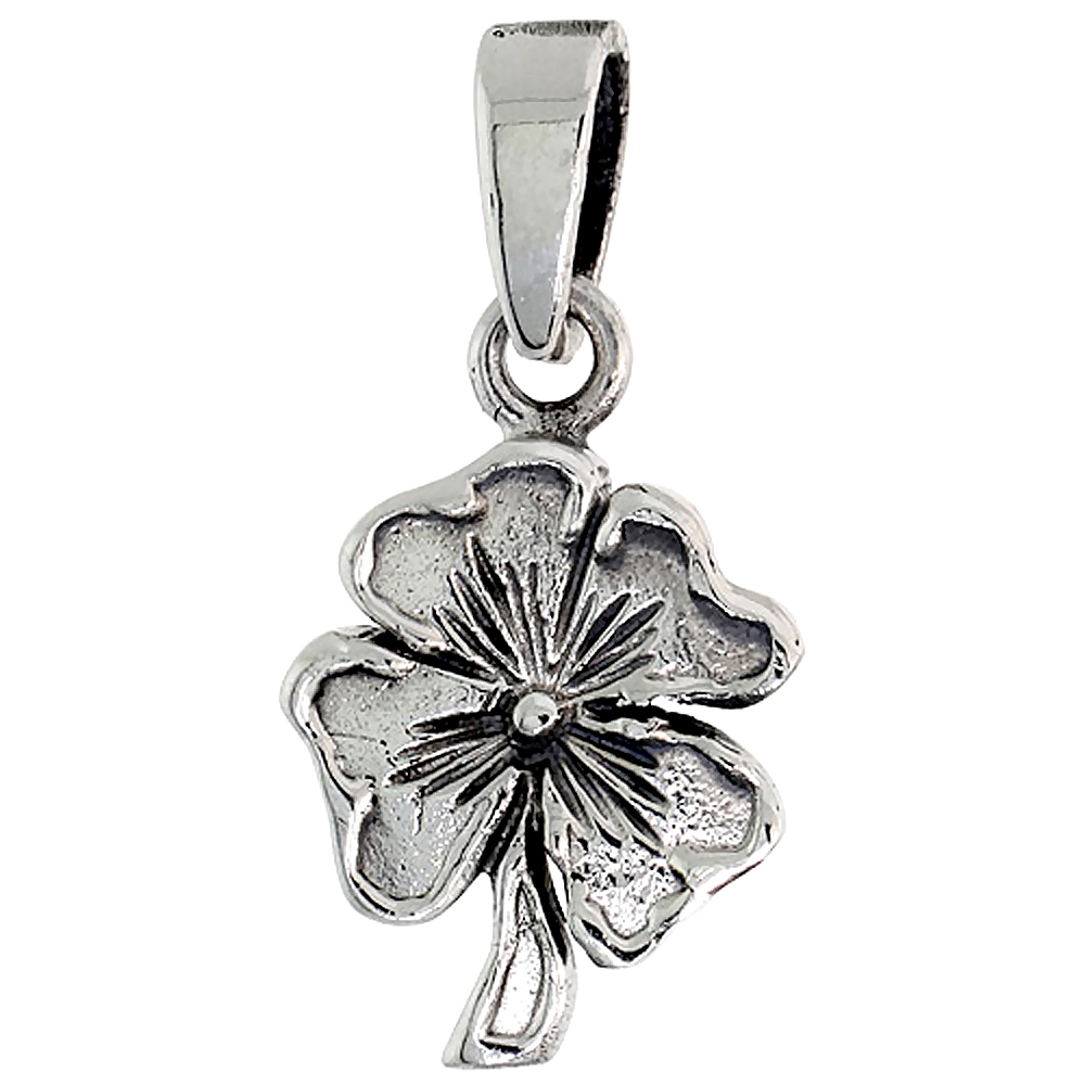 STERLING SILVER CLOVER CHARM 5/8 INCH TALL