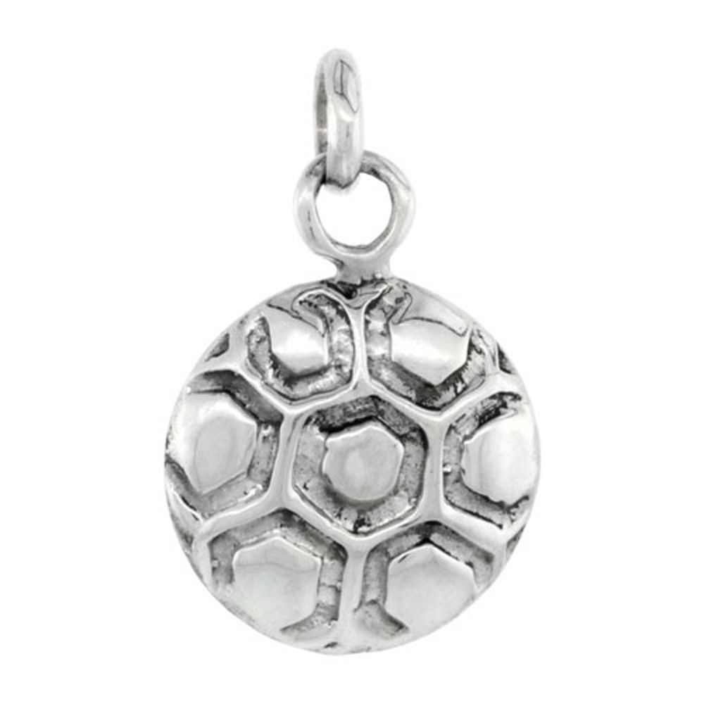 STERLING SILVER SOCCER BALL CHARM 5/8 INCH
