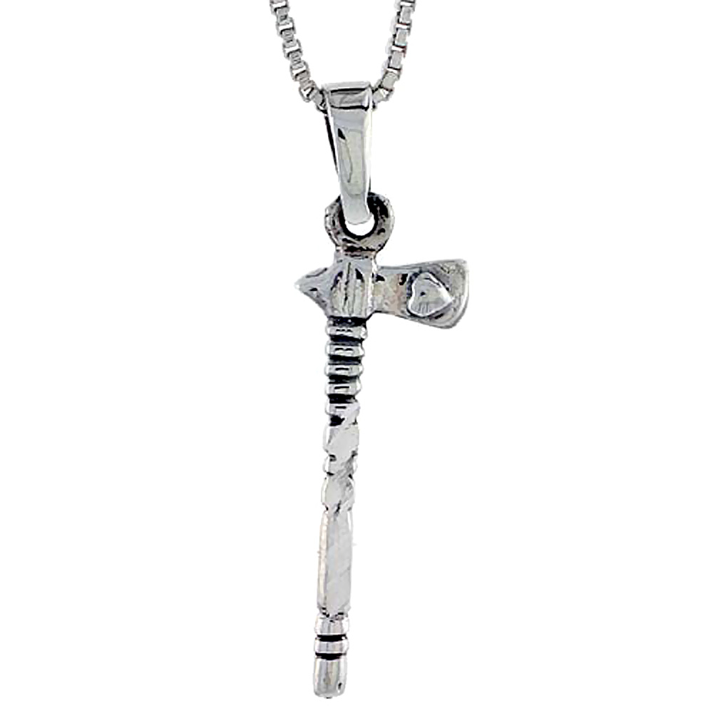 STERLING SILVER TOMAHAWK PENDANT 1 3/8 INCH TALL