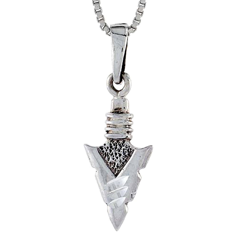 STERLING SILVER ARROWHEAD PENDANT 5/8 INCH TALL