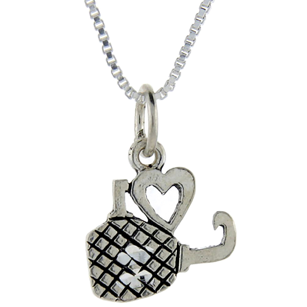 STERLING SILVER SPORTS PENDANT 1 INCH WIDE WORD PENDANT TALKING CHARM FOR WOMEN AND MEN