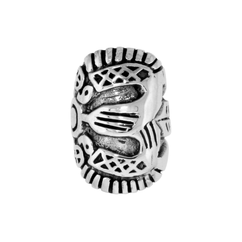 STERLING SILVER CELTIC PATTERN CHARM BEAD FOR CHARM BRACELETS FITS 3MM SNAKE CHAIN BRACELETS OXIDIZED FINISH