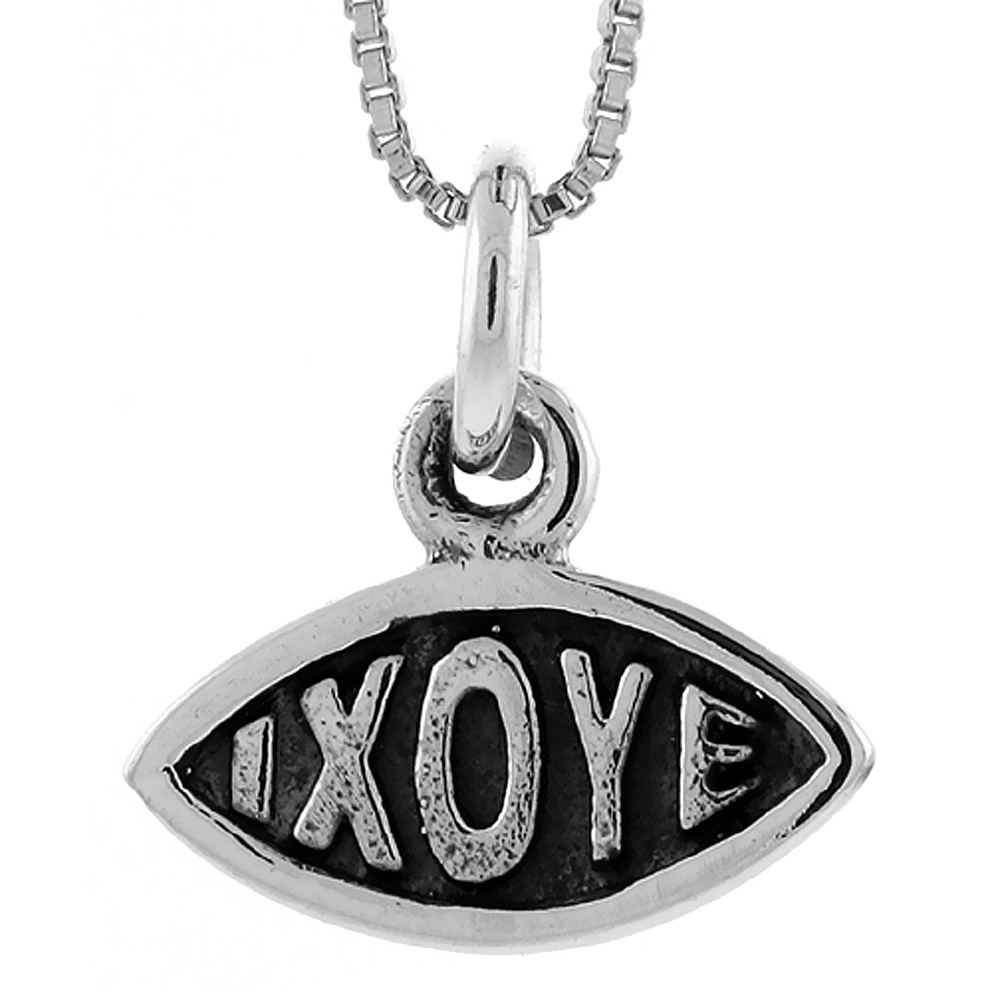 STERLING SILVER XO HUGS & KISSES EYE-SHAPED PENDANT HANDMADE, 3/4 INCH LONG