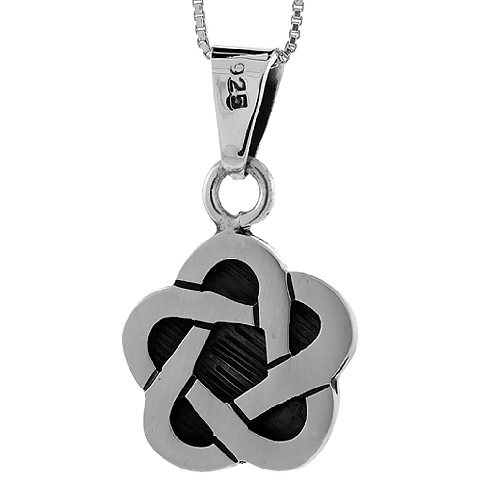 STERLING SILVER SMALL CELTIC PENDANT HANDMADE, 7/8 INCH LONG