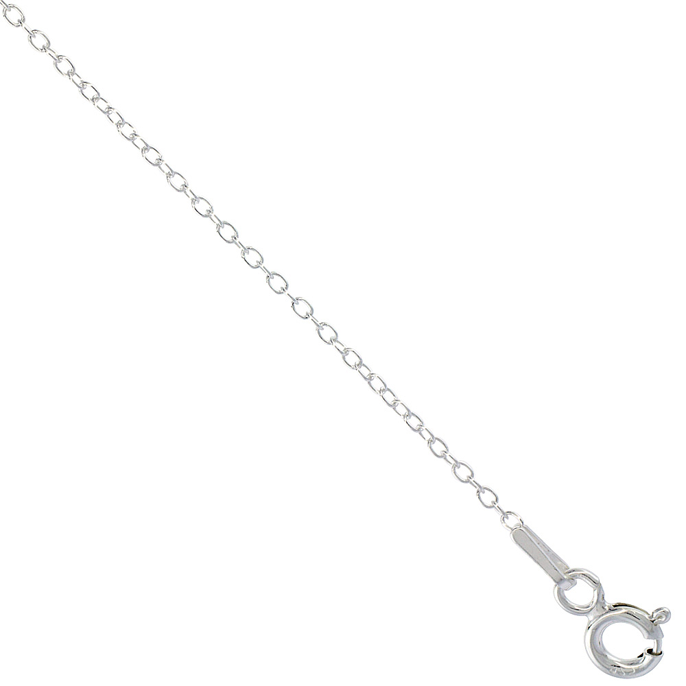 STERLING SILVER CABLE CHAIN NECKLACE 0.9MM VERY THIN NICKEL FREE ITALY, SIZES 16 - 20 INCH