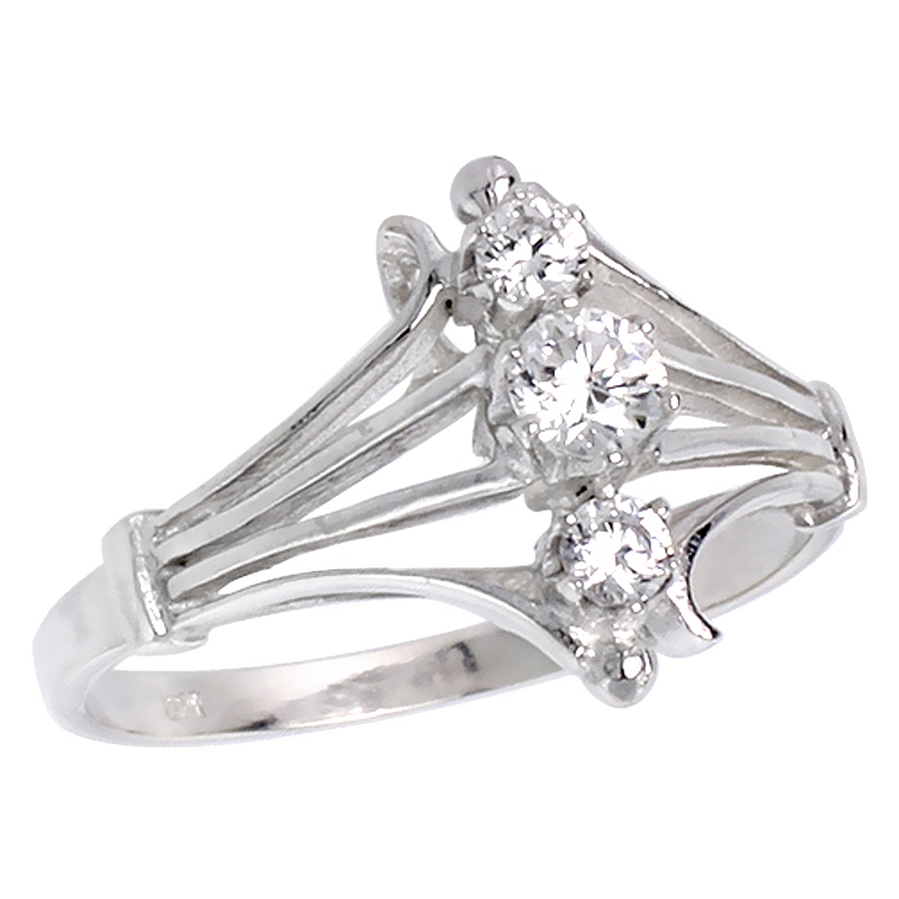 Sterling Silver Diamond-shaped Stone Ring 1/2 inch, sizes 6 - 10