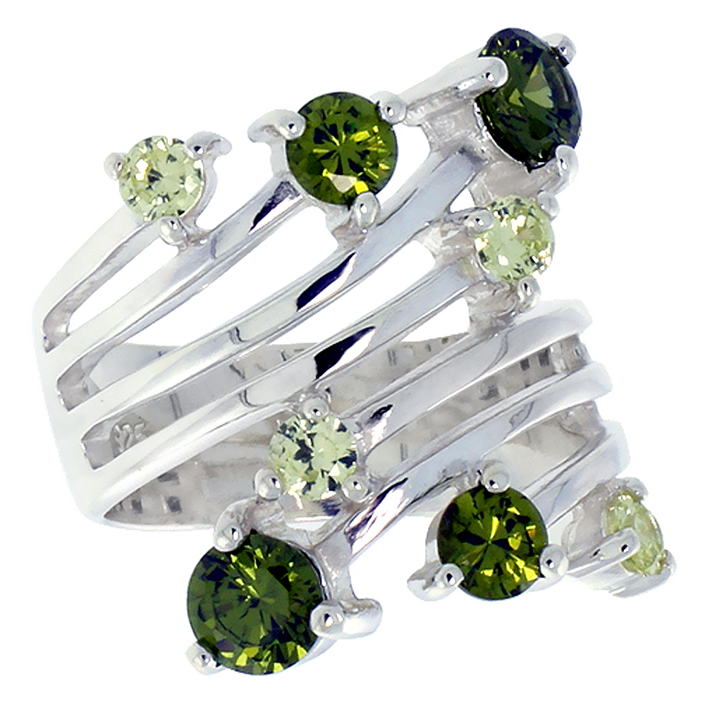 STERLING SILVER RIGHT HAND RING FOR WOMEN 1 INCH SIZES 6 - 10