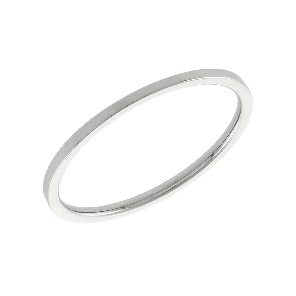 Stainless Steel Plain Midi Ring 1mm Thin Toe Ring Baby Ring Stackable Polished Comfort Fit, sizes 1 - 6