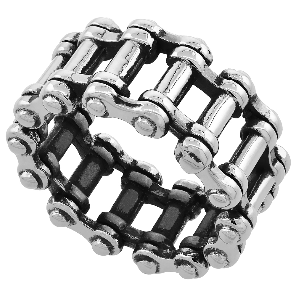 Surgical Stainless Steel Bicycle Chain Ring Biker 13mm wide sizes 9 - 13