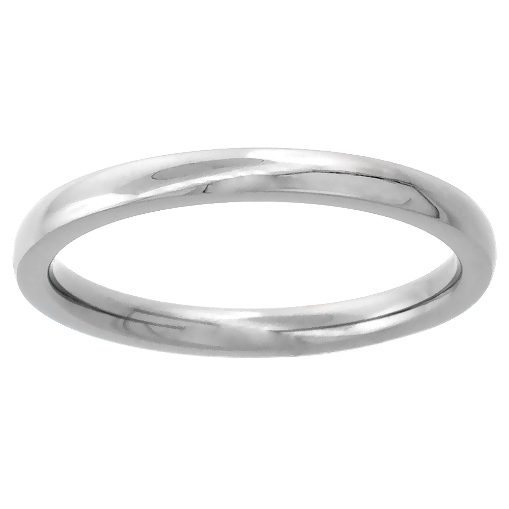 2MM TITANIUM WEDDING BAND THUMB RING / TOE RING PLAIN THIN COMFORT-FIT HIGH POLISH SIZES 1 - 10